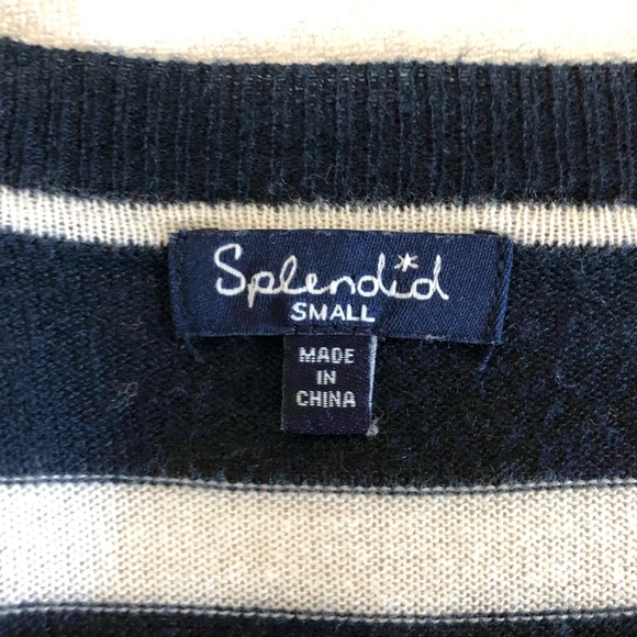 Splendid Cashmere blend Sweater in Navy/White stripes - Size S - Picture 3 of 3